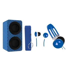 Naxa Portable Bluetooth Stereo Speakers Entertainment Pack-Blue