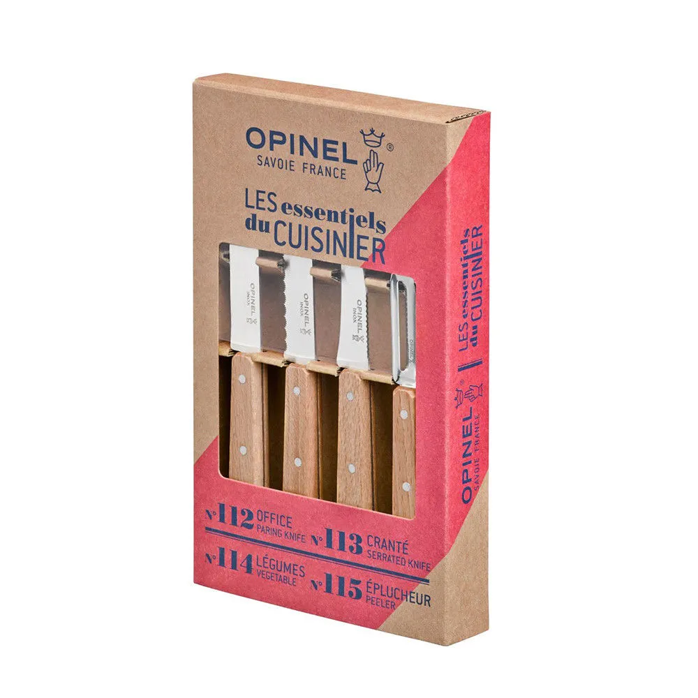 Opinel Natural Essentials Box Set Kitchen Knives 4 Set