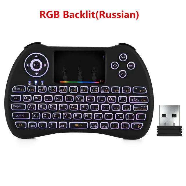 Original H9 Mini Wireless Keyboard 2.4GHz Air Mouse with Backlit Remote Control Touchpad for Android TV Box Google Smart TV