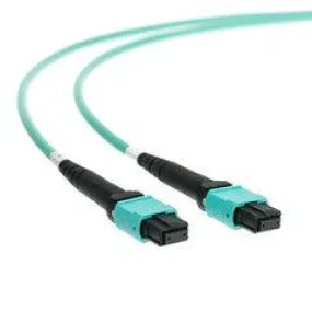 Plenum Fiber Optic Cable, MTP / MTP (MPO), Multimode, Duplex, 24 Strand, 100 Gbps, 50/125, 30 meter (100 foot)