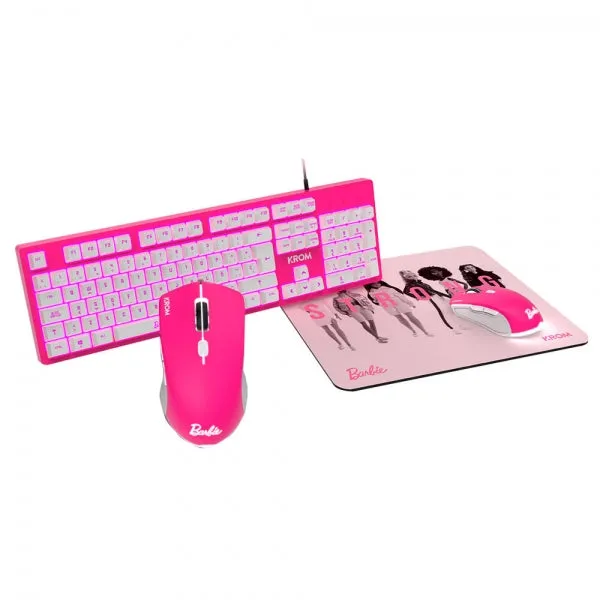 "Kandy" Keyboard &amp; Mouse with Mouse Pad - Pink 3-in-1 Set by Barbie