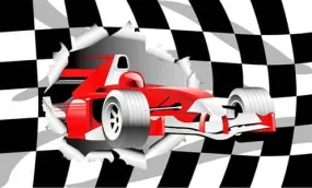 Racing car flag 5ft x 3ft with eyelets