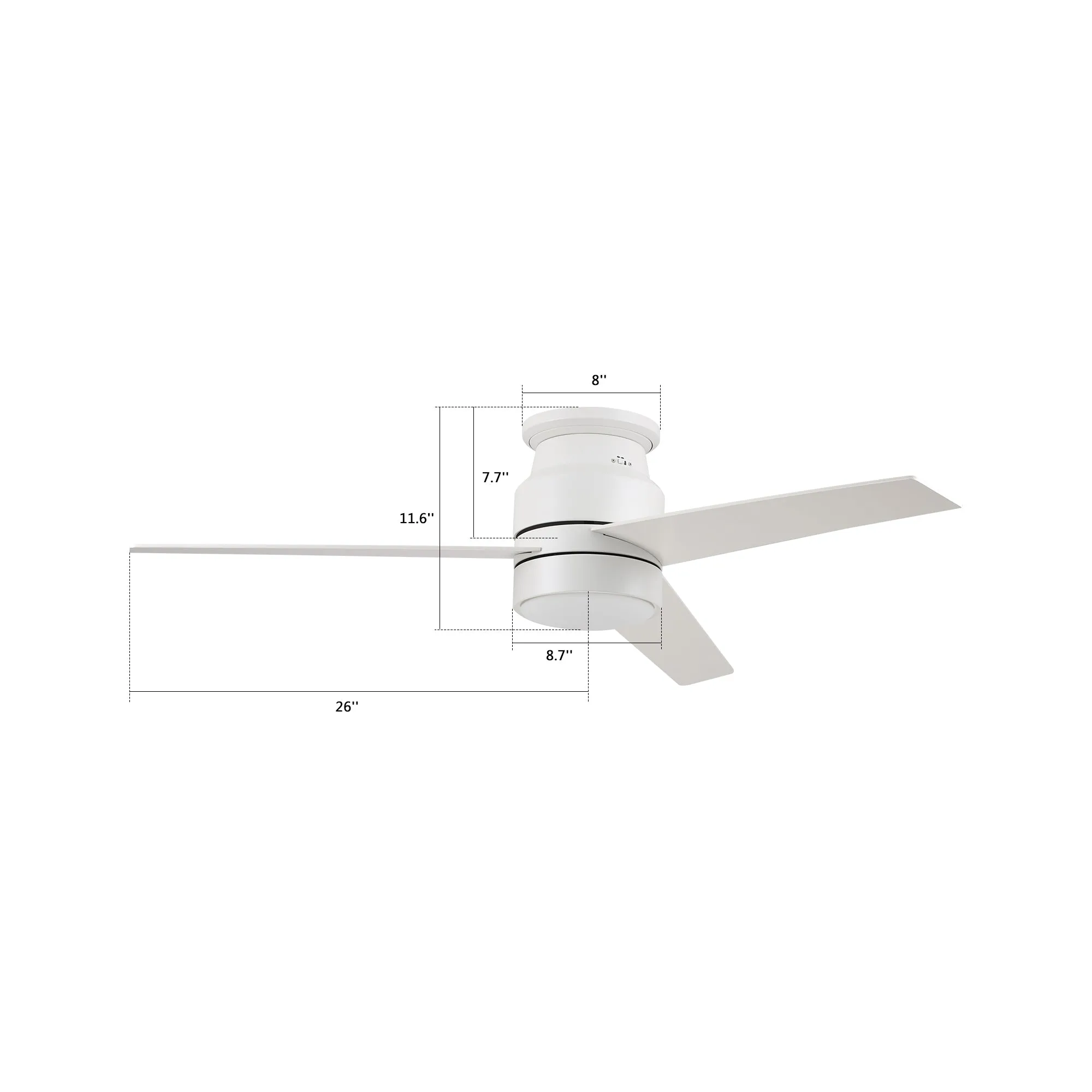 Ranger 52 inch Low Profile Smart Ceiling Fan with LED Light