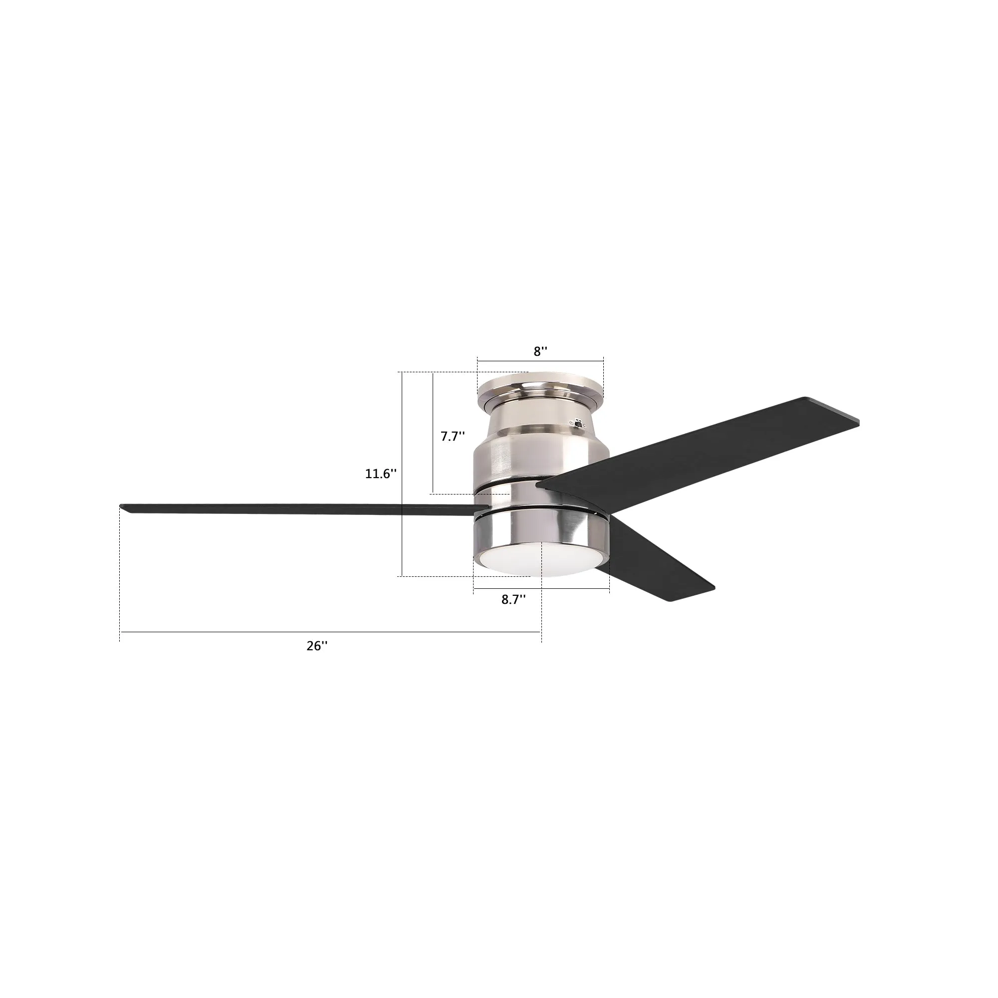 Ranger 52 inch Low Profile Smart Ceiling Fan with LED Light