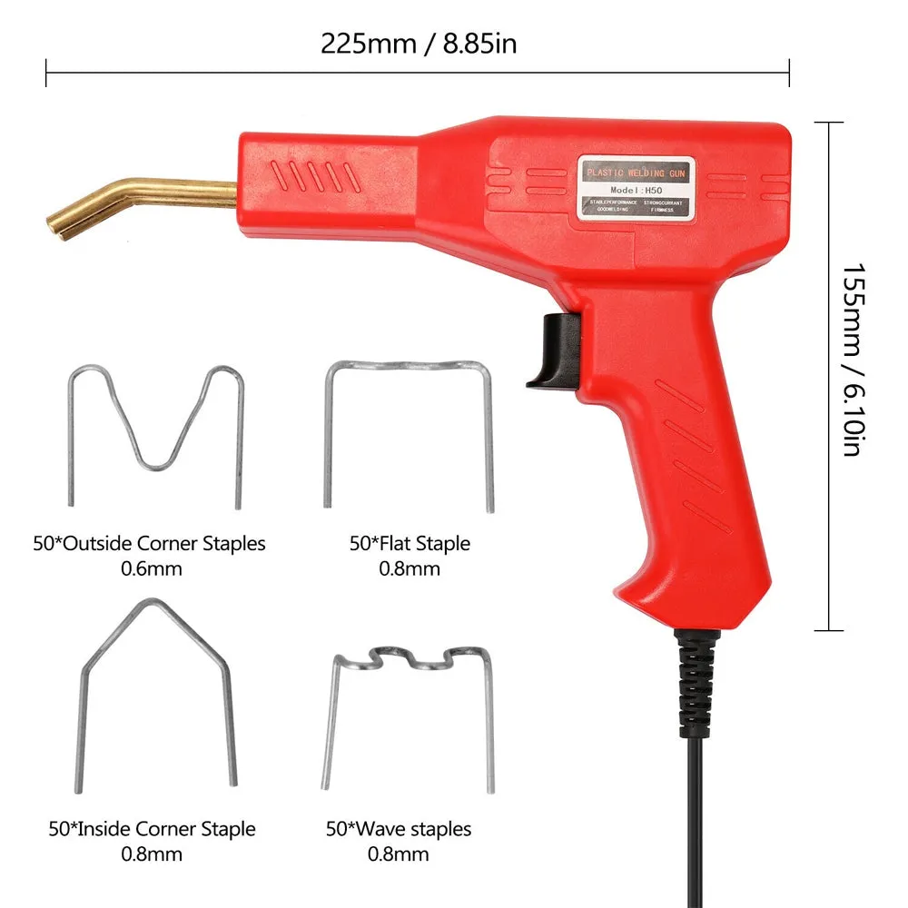 Rapid Heating Plastic Welder Repair Kit with 200 Staples