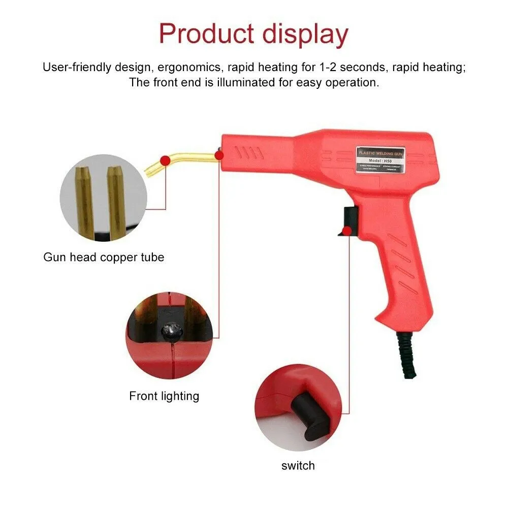 Rapid Heating Plastic Welder Repair Kit with 200 Staples