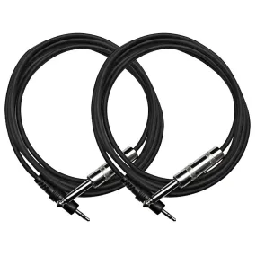 SA-iSTMO6 - Pair of 6 Foot 1/8 Inch TRS to 1/4 Inch TS Patch Cables