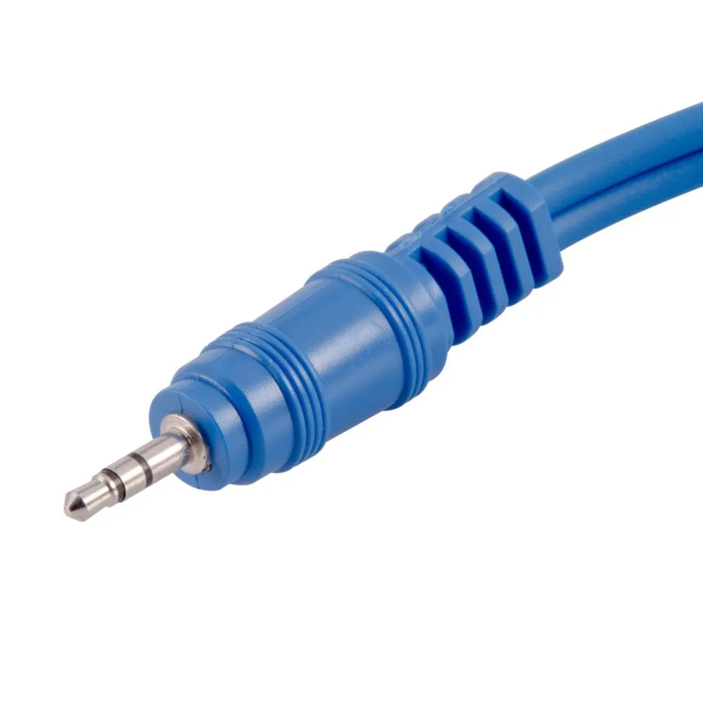 SA-Y19 - 6 Foot Blue 3.5mm Stereo Male to Dual 3.5mm Mono Splitter Cable