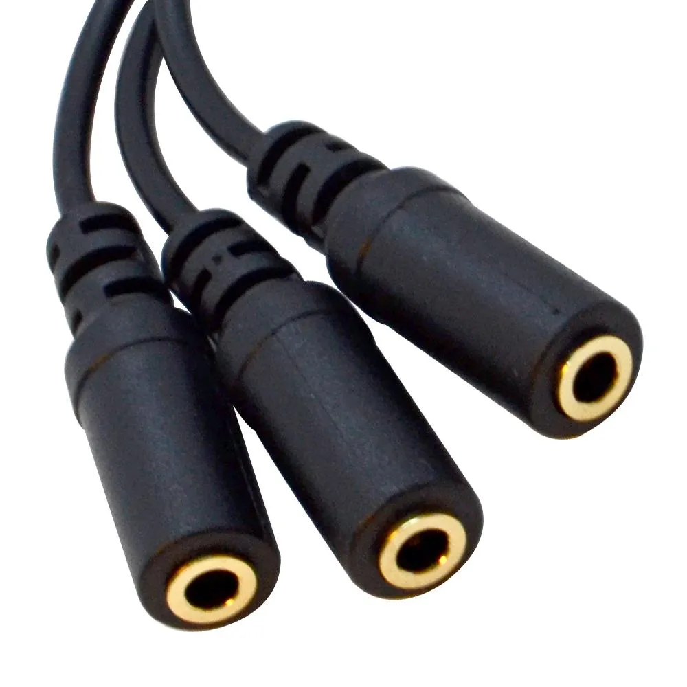 SA-Y34 - 9 Inch 3.5mm Stereo Male to Three 3.5mm Female Audio Splitter Cable