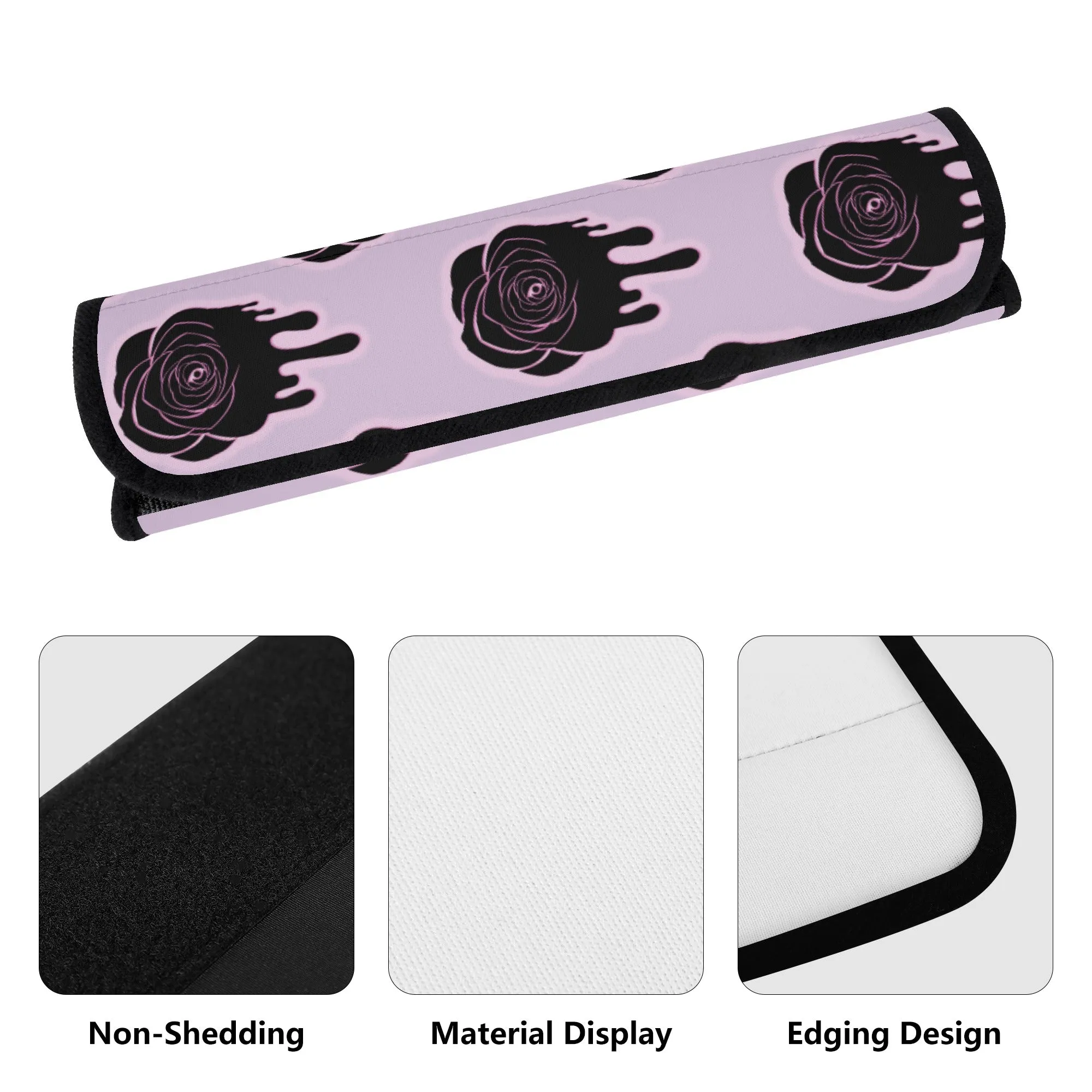 Seat Belt Cover for Cars | Vehicle Seatbelt Protector | Shoulder Pad/Cushion | Safety Belt Wrap | Halloween Black Roses