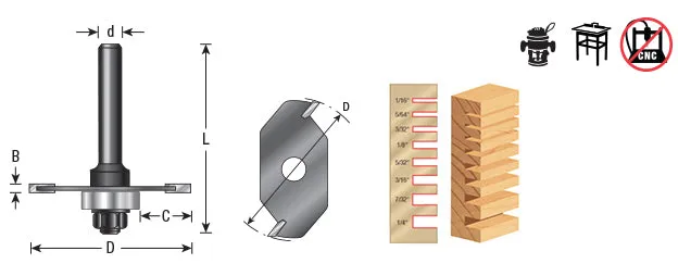 Slotting Cutter Assembly | 1 7⁄8 Dia x 1⁄4 x 1⁄4" Shank | 53310 | 738685933107