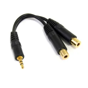 Startech.Com 6 In. 3.5Mm Audio Splitter Cable - Stereo Splitter Cable - Gold Terminals - 3.5Mm Male To 2X 3.5Mm Female -