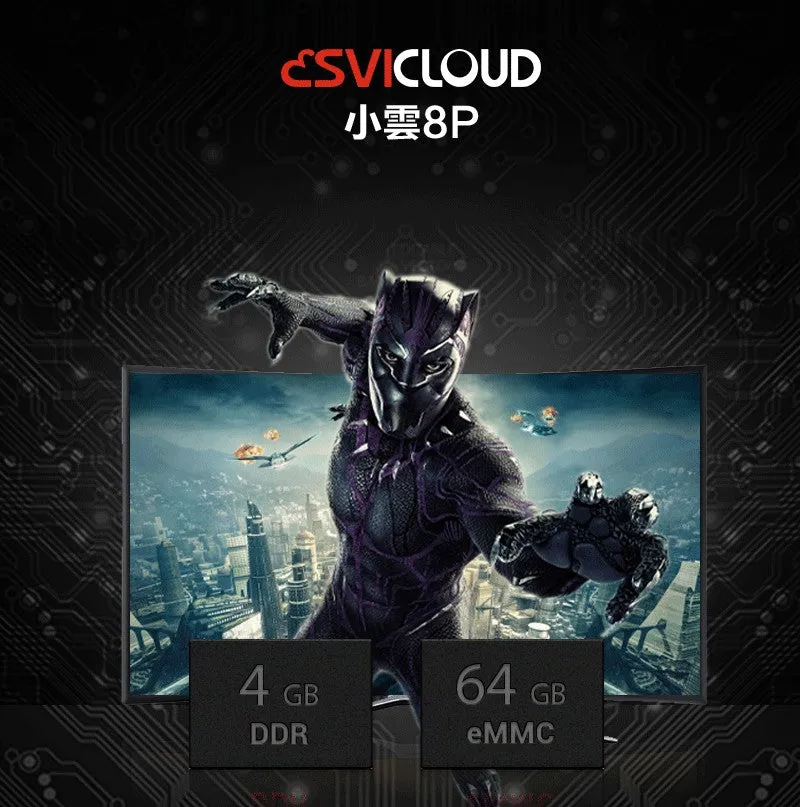 SVICloud 8P TV Box 4 64GB 8K Ultra High Resolution Voice Search Streaming Android Box