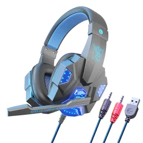 SY830MV Wired Headset Noise Canceling Stereo Headphones Over Ear Headphones With Cool LED Lighting For Cell Phone Gaming