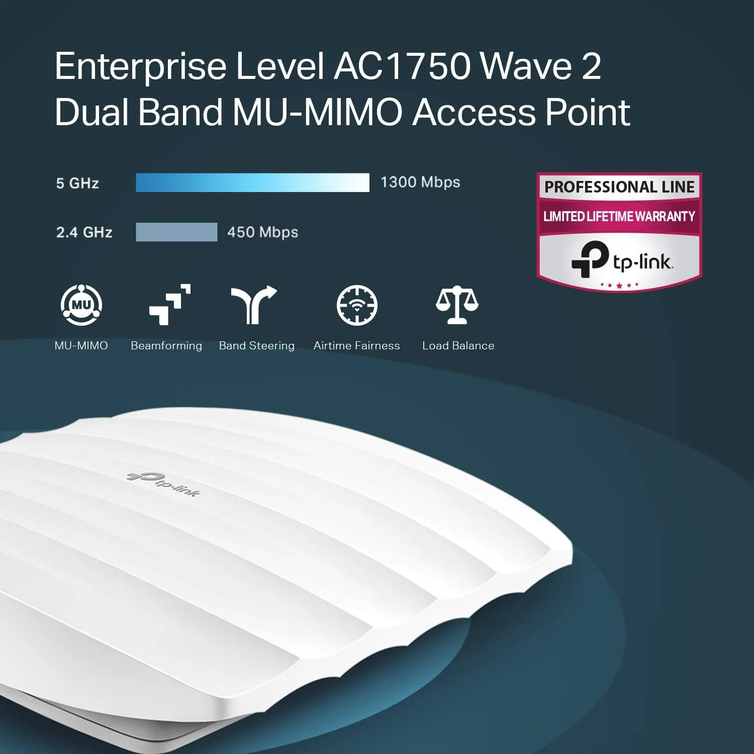 TP-Link EAP265 HD AC1750 Wireless MU-MIMO Gigabit Ceiling Mount Access Point