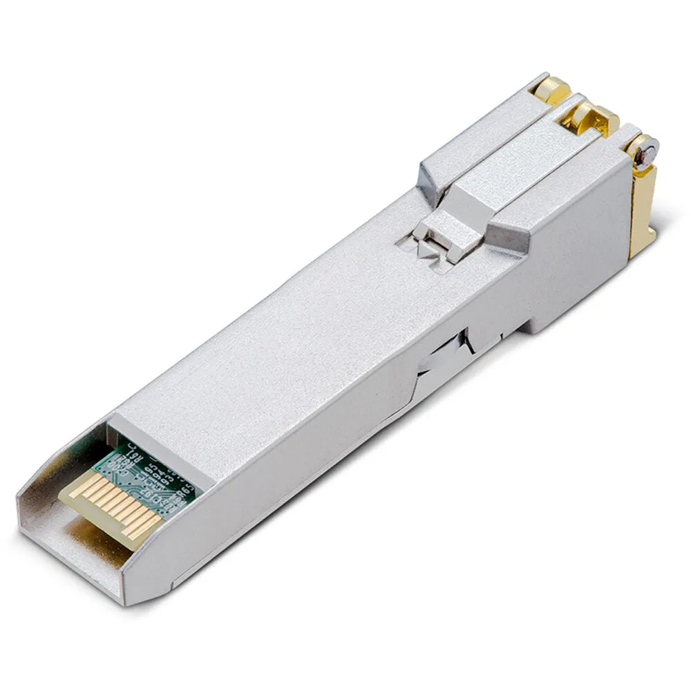 TP-Link TL-SM331T 1000BASE-T RJ45 SFP Module For 100m Over UTP Cat 5e or Above Cable, Support 1000BASE-T Operation in Host Systems, TX Disbale Function, Up to 1.25 Gb/s Throughput, Hot-Pluggable SFP Footprint Features