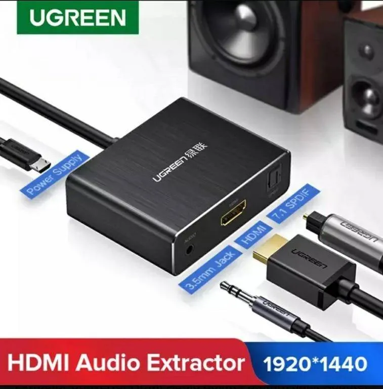 Ugreen Hdmi To Hdmi Converter With Optical SPDIF and 3.5mm Stereo Audio 40281