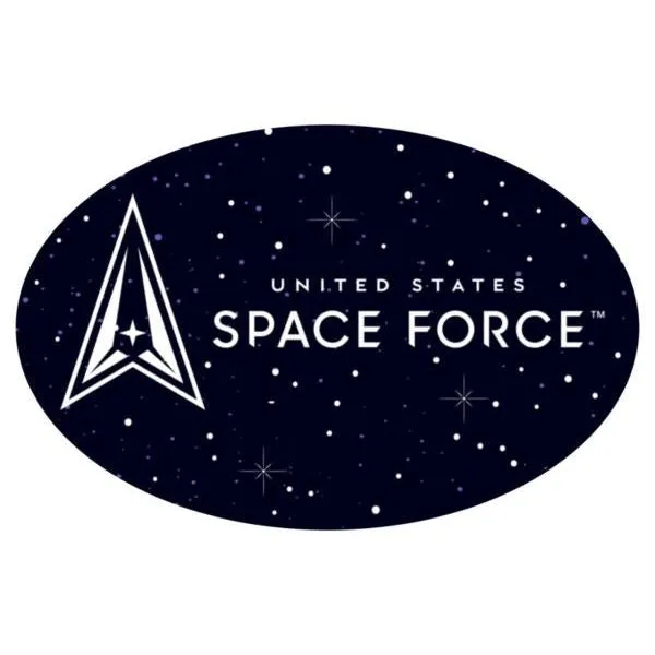 United States Space force on Blue Sky Oval Magnet