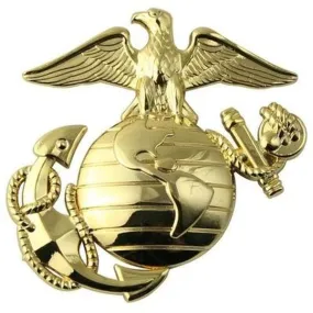 US Marine Corps Eagle, Globe, Anchor Gold Metal Auto Emblem