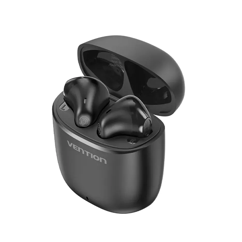 Vention ELF E02 TWS True Wireless Bluetooth 5.3 Earbuds Earphones with Touch Controls, USB-C Charging Cable, AAC/SBC Stereo, Mic Hi-Fi In-Ear Mini Headset, IPX4 Rating, Sweat & Weather Resistant (Black, White) NBGB0 NBGW0