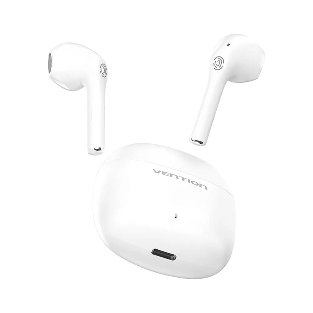 Vention ELF E02 TWS True Wireless Bluetooth 5.3 Earbuds Earphones with Touch Controls, USB-C Charging Cable, AAC/SBC Stereo, Mic Hi-Fi In-Ear Mini Headset, IPX4 Rating, Sweat & Weather Resistant (Black, White) NBGB0 NBGW0